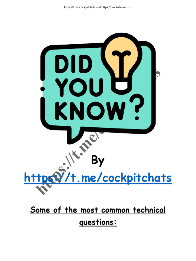 Technical Questions @cockpitchats | PDF