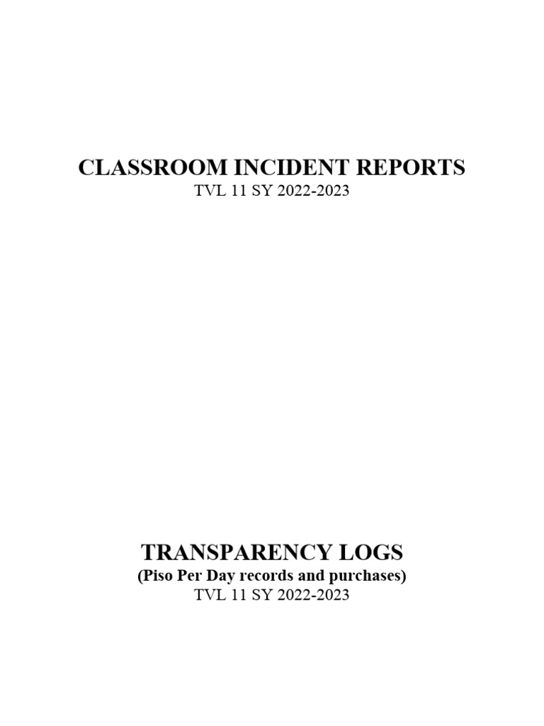 Transparency Board Title Pages | PDF
