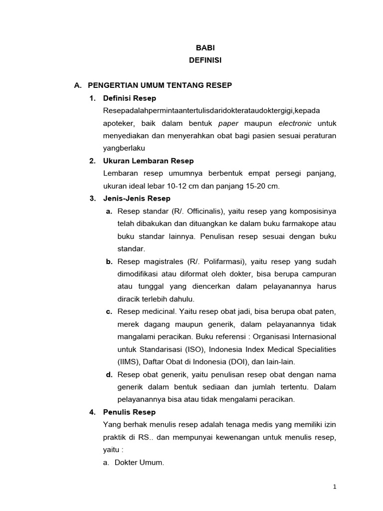 Panduan Penulisan Resep @ | PDF