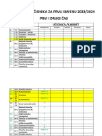 RASPORED UČIONICA ZA PRVU SMJENU 2023-2024 1,2 CAS