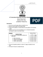 IMSO 2018 - Science Theoritical 1 - Sol