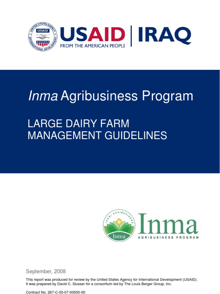 Inma Agribusiness Program Large Dairy Farm Management Guidelines PDF