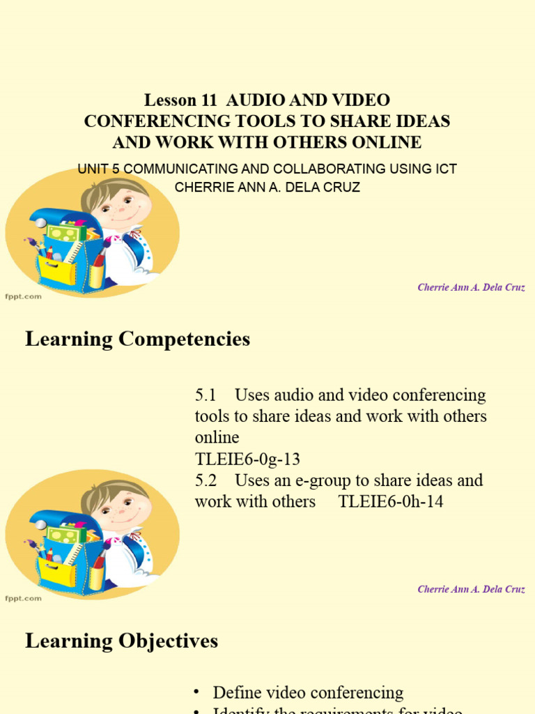 Lesson 11 AUDIO AND VIDEO CONFERENCING PDF