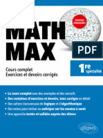 Math Max - Première Enseignement de Spécialité - Cours Complet, Exercices Et Devoirs Corrigés - Nouveaux Programmes by Sébastien Krief-Détraz