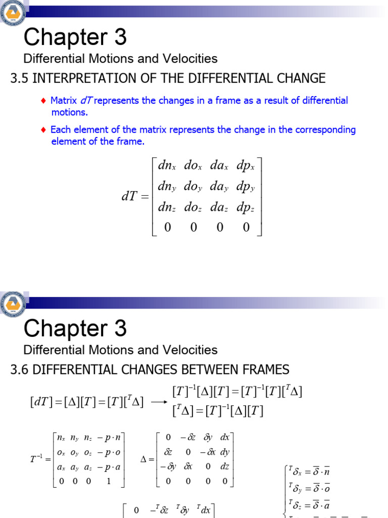 Differential Motions 3 PDF Algebra Calculus