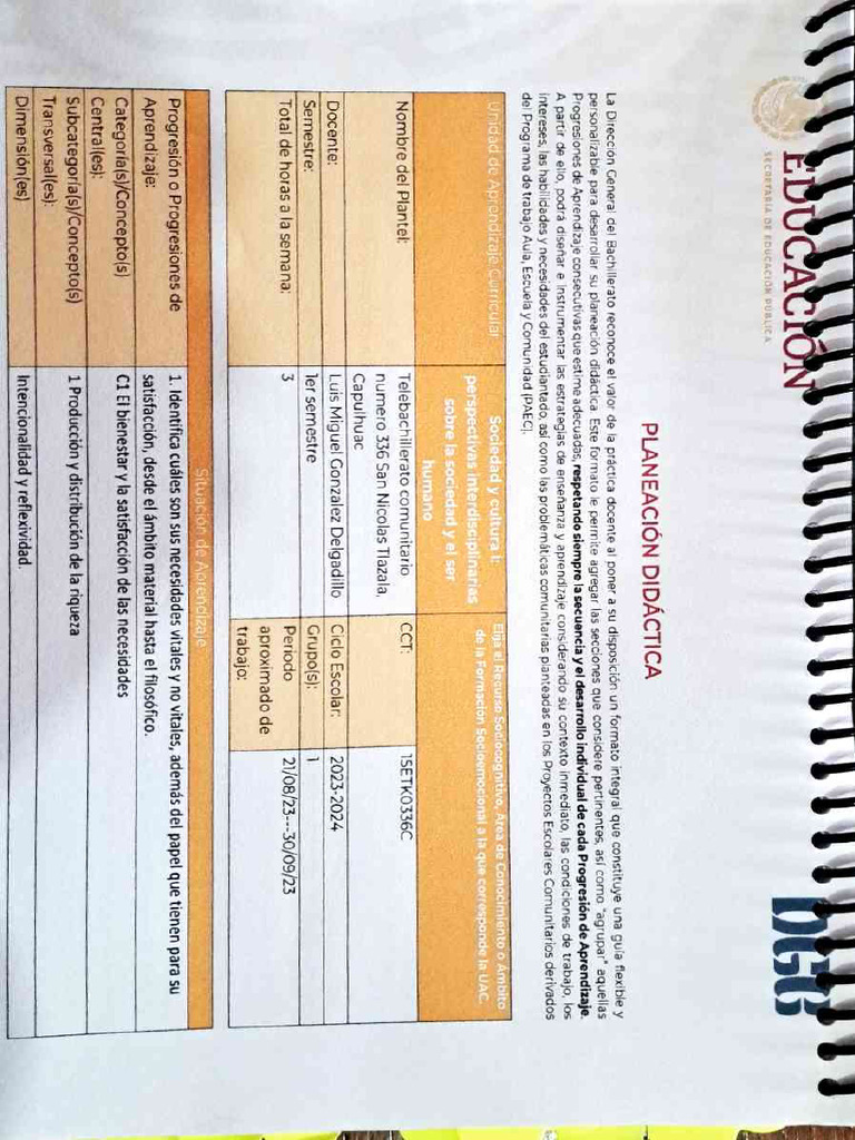 Planeaciones Agost - Sep. | PDF