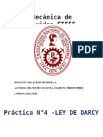 Mecánica de Fluidos-FI565: Práctica N°4 - LEY DE DARCY