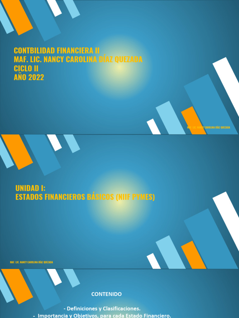 Unidad I Estados Financieros Basicos Pdf Normas Internacionales De