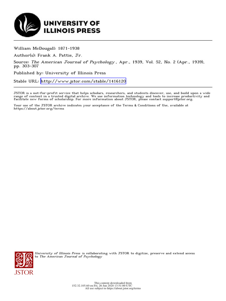 McDougall's Hormic Psychology Overview | PDF