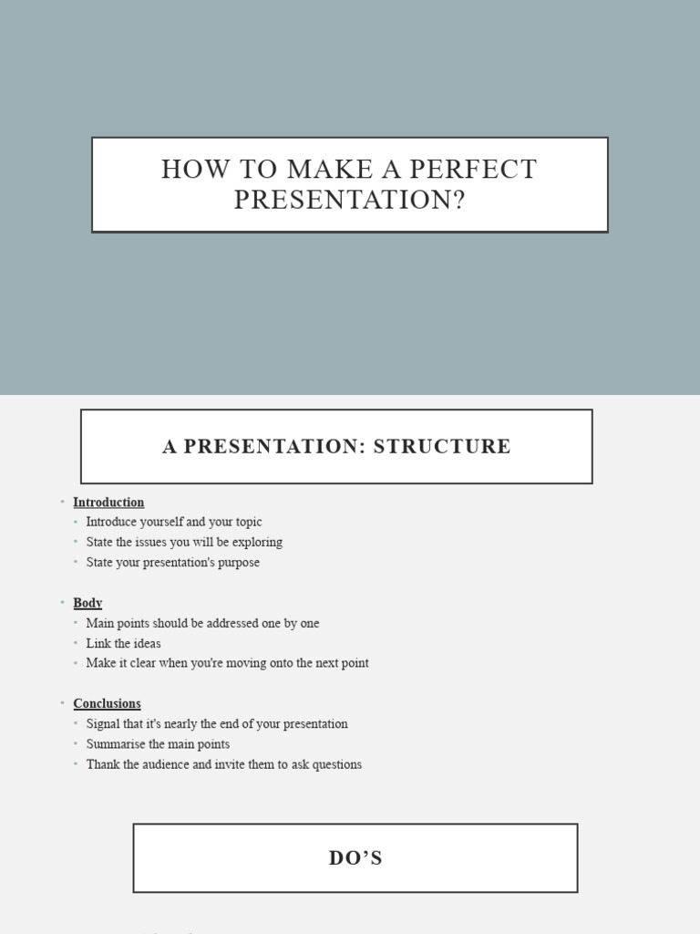 How To Make A Perfect Presentation | PDF