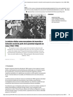 La Música Chicha Como Mecanismo de Inserción e Inclusión Social de Parte de La Juventud Migrante en Lima (1960-1990)