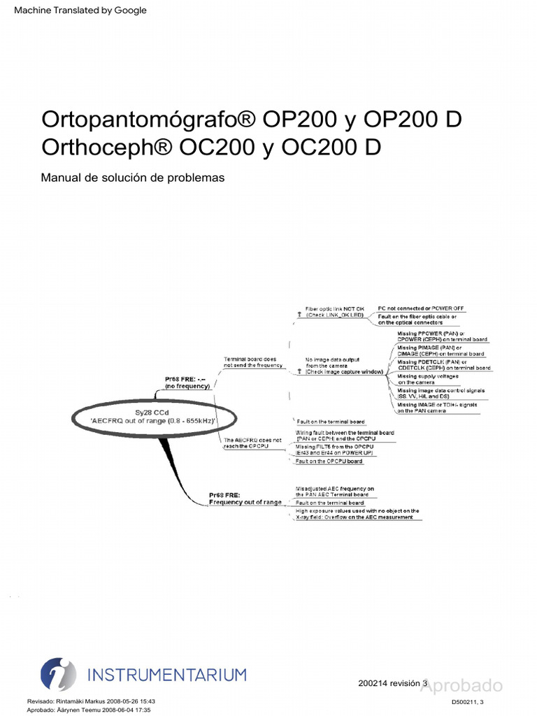 Instrumentarium Dental OP200 Dental Panorama XRay Troubleshooting