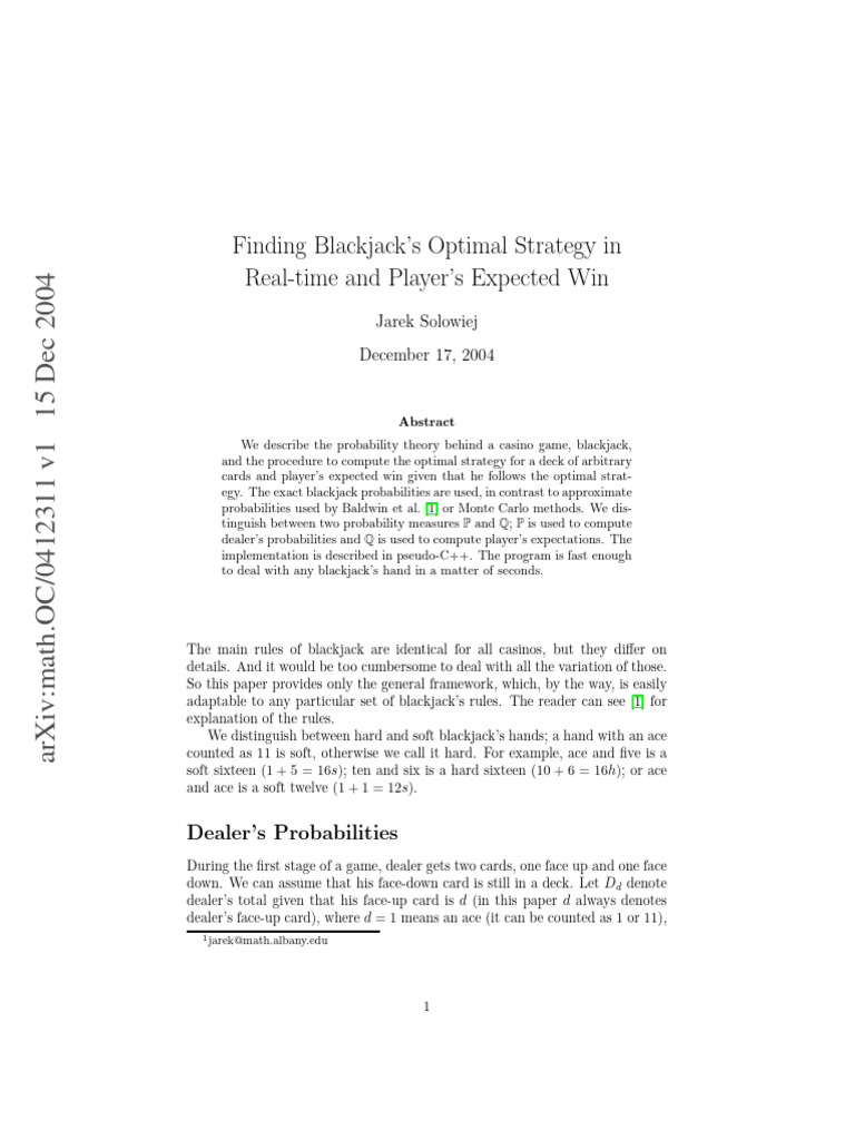 Blackjack Strategy Publication PDF