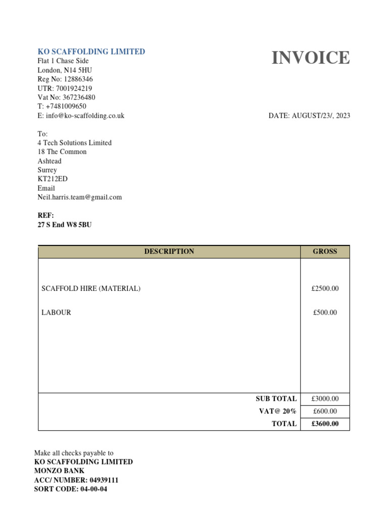 Ko Scaffolding Limited | PDF