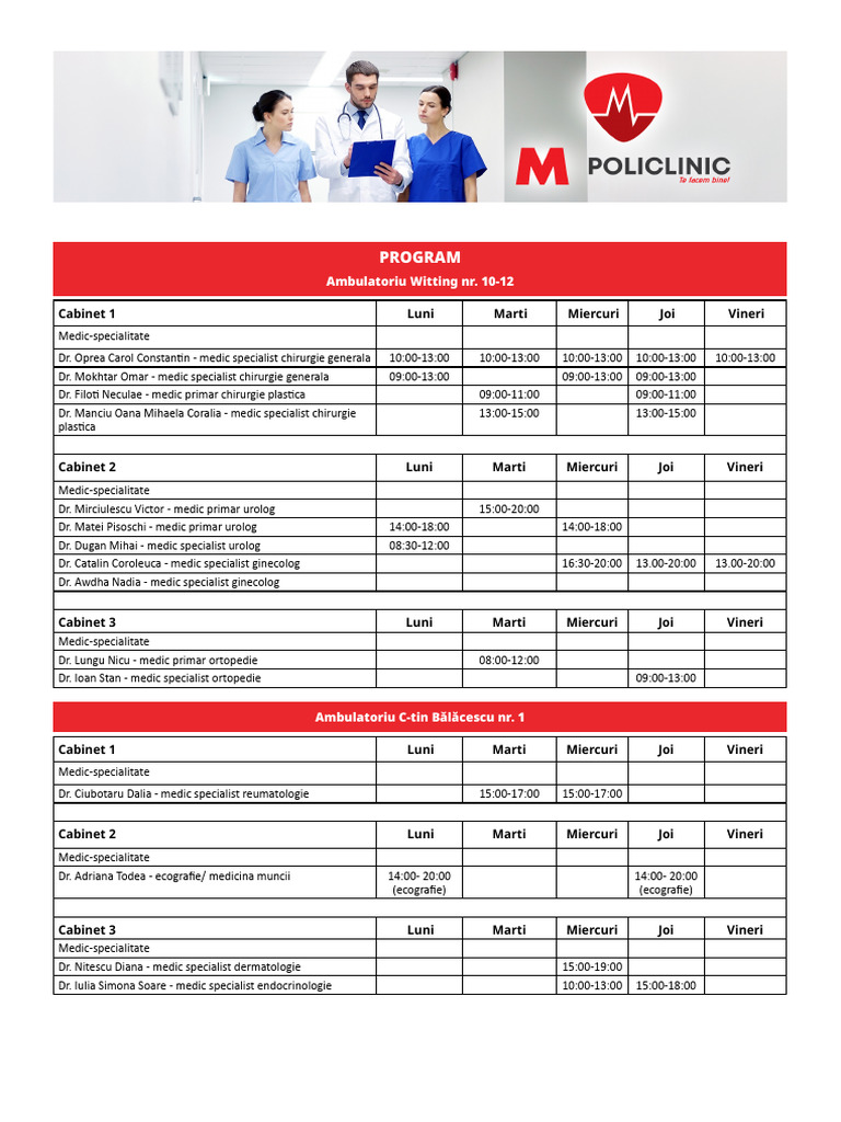 Program M Policlinic | PDF
