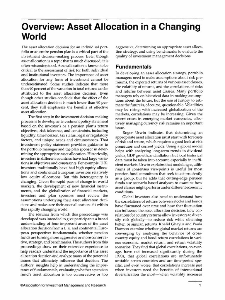 Asset Allocation Strategies Explained | PDF | Asset Allocation ...