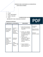 Modelo de Sesión de Aprendizaje Sobre Los Mecanismos de La Respiración para Quinto Grado de Primaria