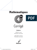 Maths 4eme Corrige Vallesse