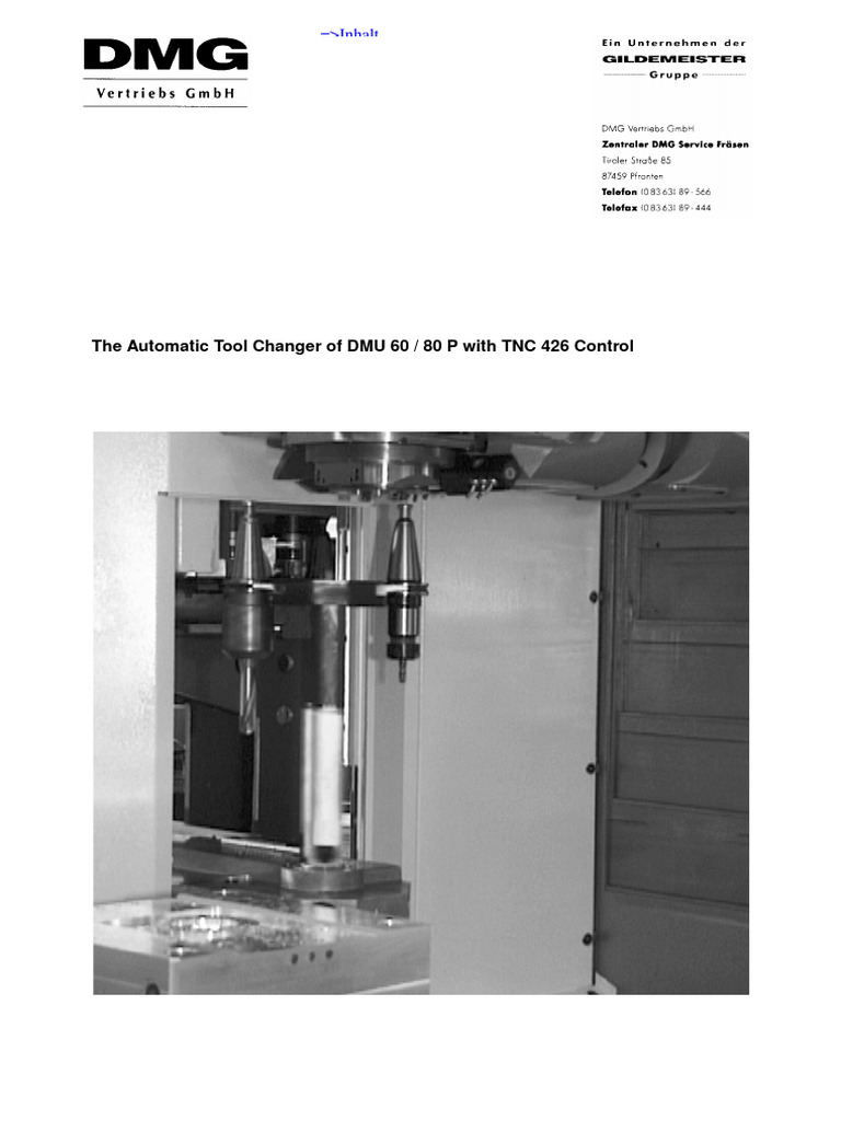 DMU 60 Tool Changer Setup Guide | PDF | Computers