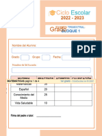 Examen Trimestral Primer Grado BLOQUE1 2022 2023