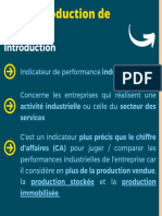  La production de l'exercice