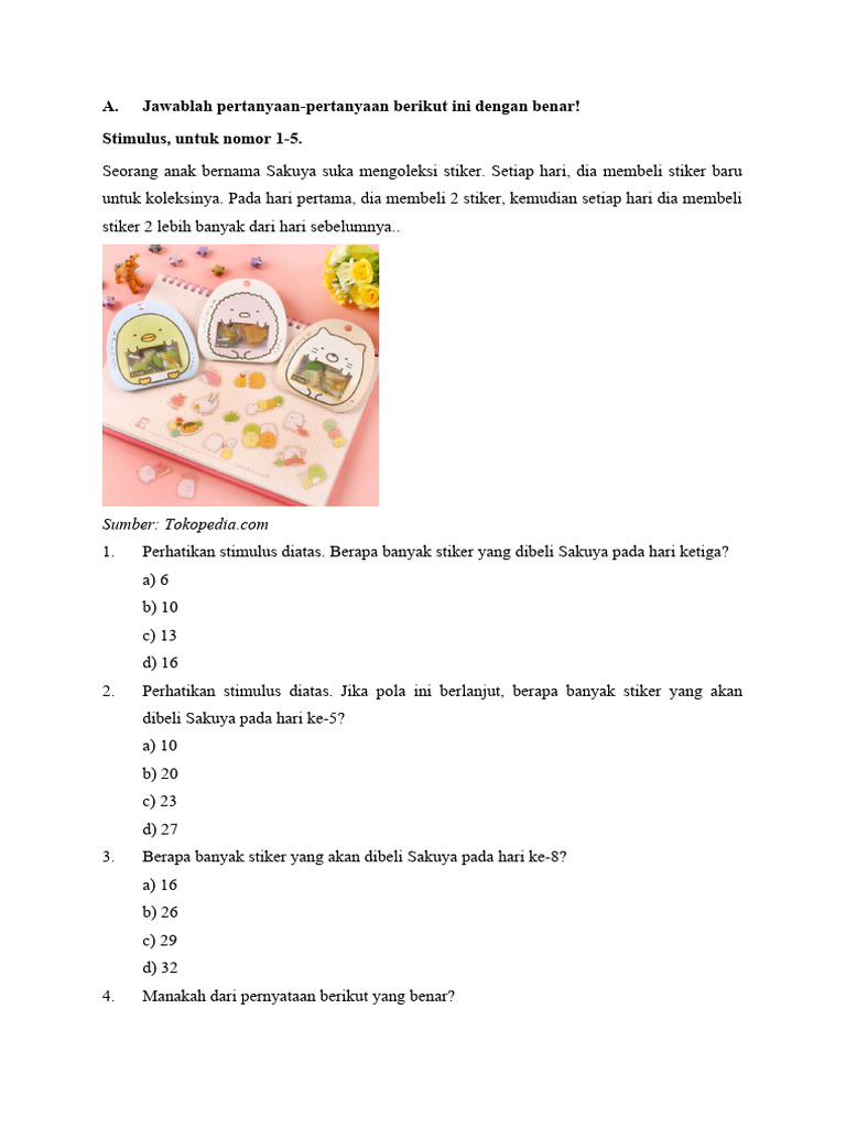 Lat Soal Mtk Kelas 8 Pdf