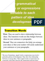 Use Grammatical Signals or Expressions Suitable To Each