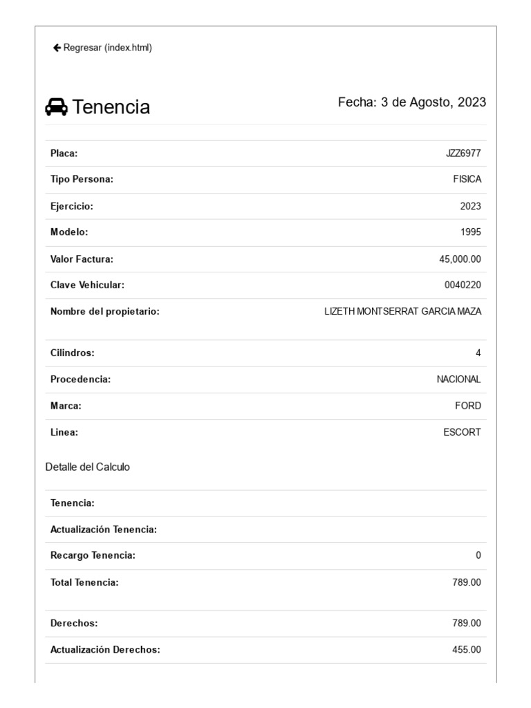 Sistema de Tenencia JALISCO PDF