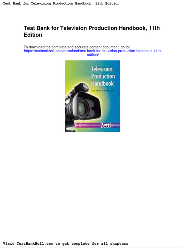 Test Bank For Television Production Handbook 11th Edition Download PDF