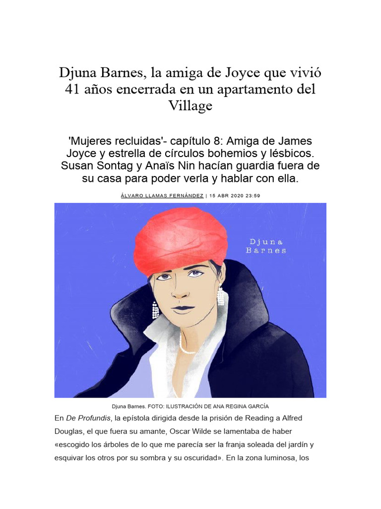 Djuna Barnes: Vida y Encierro en el Village | PDF | Lesbianas | James Joyce