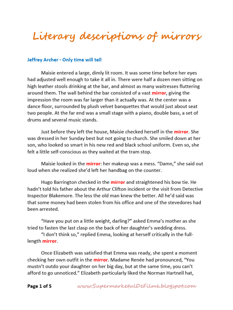 Literary Descriptions of Mirrors PDF