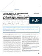 Practical Guidance For The Diagnosis and Management of Secondary Hypogammaglobulinemia - A Work Group Report of The AAAAI Primary Immunodeficiency and Altered Immune Response Committees