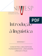 Introdução À Linguística: Semana 1 Conceitos Linguísticos Fundamentais: Linguagem, Língua E Fala
