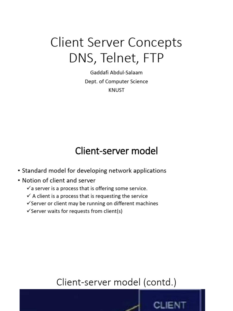 Client Server Concepts CSM 152 PDF Network Socket