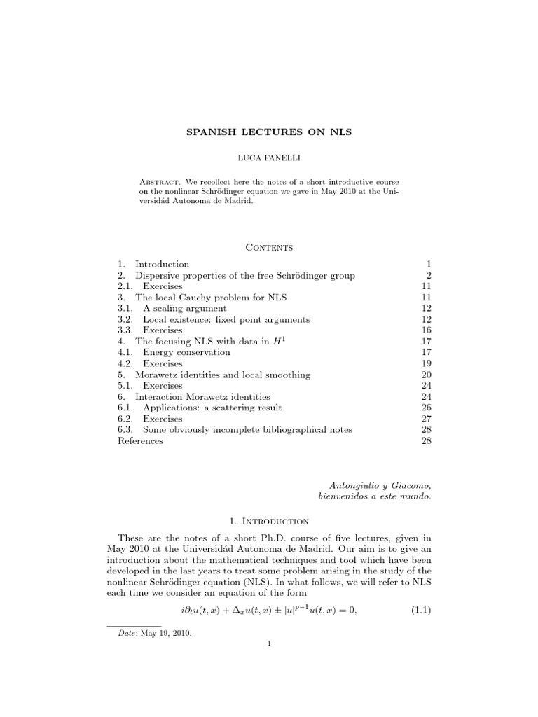 PhD Intro to Nonlinear Schrödinger | PDF