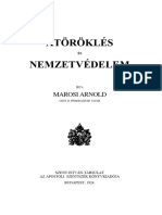 Marosi Arnold - Átöröklés És Nemzetvédelem - 1924