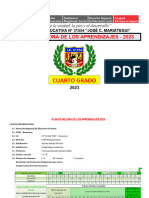 Plan de Mejora de Los Aprendizajes 2023 JCM 4º D