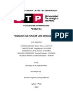 TA1 - PSICOLOGÍA DE LAS ORGANIZACIONES - Análisis Cultura de Una Organización