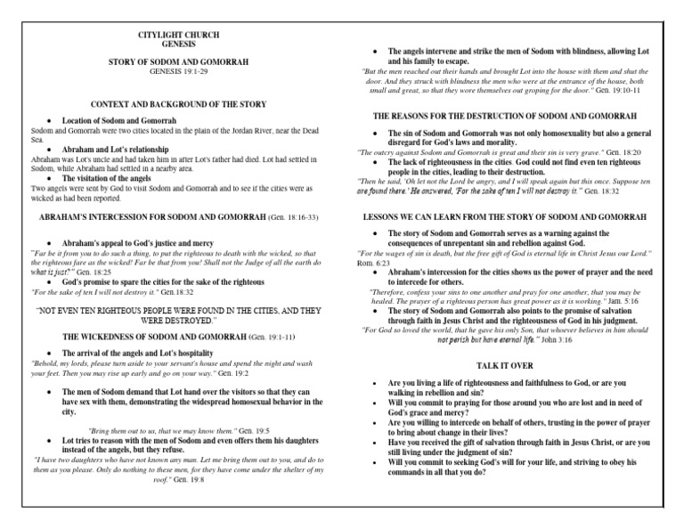 Sodom and Gomorrah: Lessons and Context | PDF | Sodom And Gomorrah ...