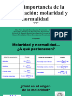 Pechakucha - La Importancia de La Concentración - Molaridad y Normalidad