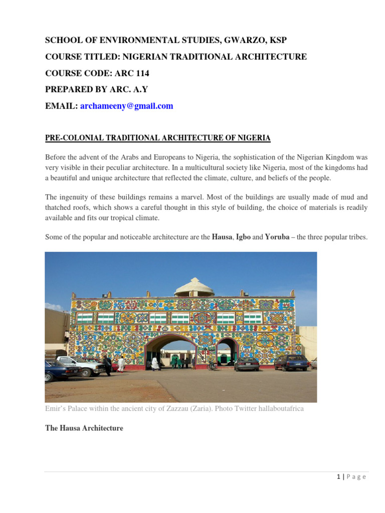 Traditional Architecture in Nigeria | PDF | Nigeria