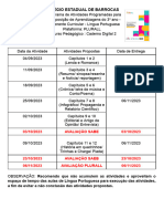 Cronograma de Atividades Da Plurall - 3º Ano