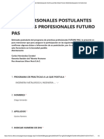 Datos Personales Postulantes Practicas Profesionales Futuro Pas