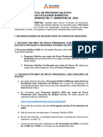 Edital de Processo Seletivo Da Faculdade Barretos para Ingresso No 1º. Semestre de 2024