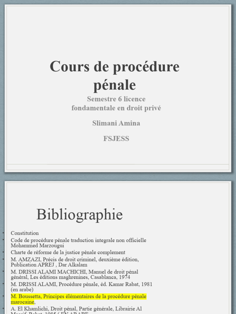 Cours PPT Procedure Pénale Aout 2022 | PDF | Compétence | Crime et violence