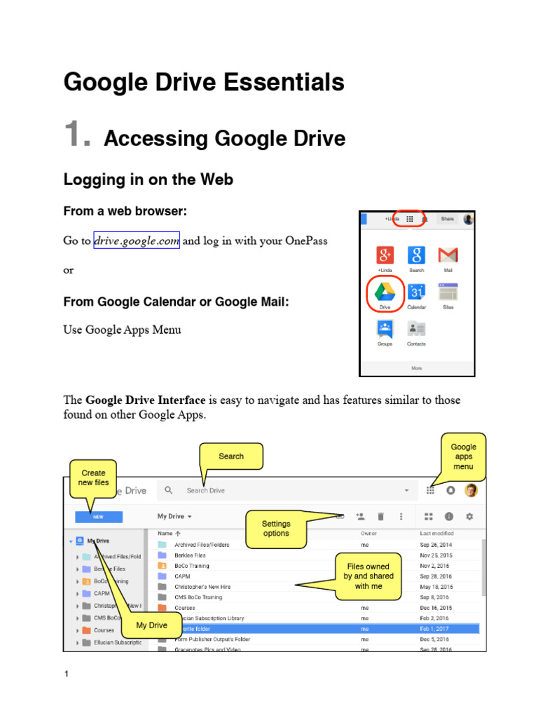 Google Drive Instructions PDF Computer File Software Engineering