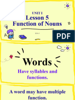 Lesson 5. Functions of Nouns