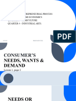 TLE Q1-Lesson 1. Consumer's Needs, Wants and Demands