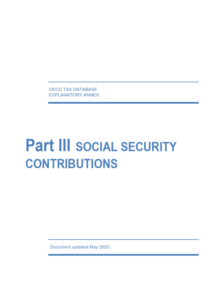 Social Security Contributions Explanatory Annex PDF Social Security