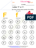 Find and Color (F or F) Worksheet 6